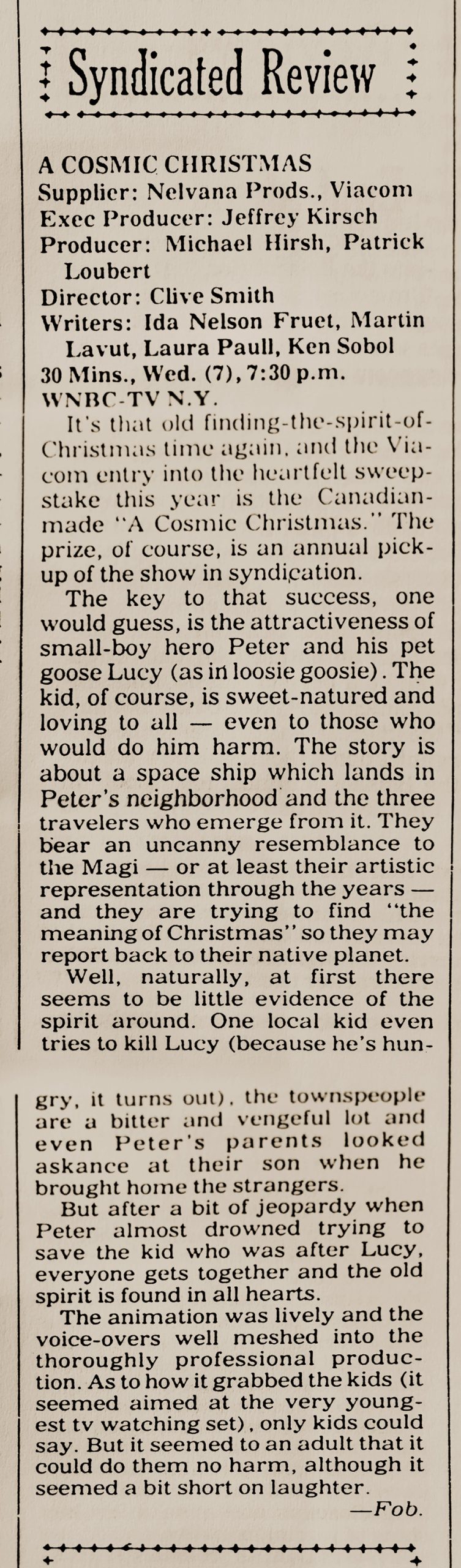 Syndicated Review: Variety, 1977
