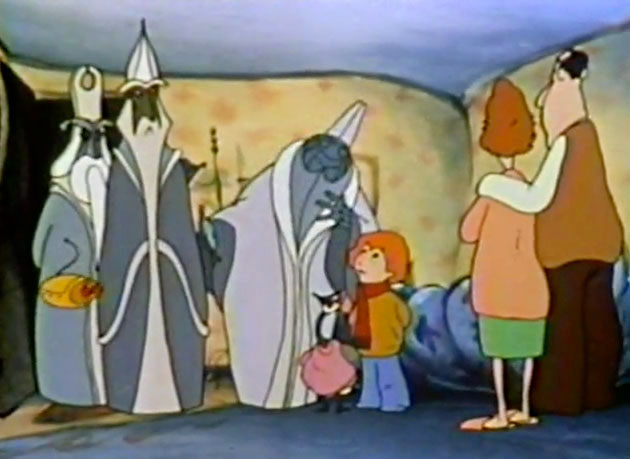 The aliens visit with Peter's family.