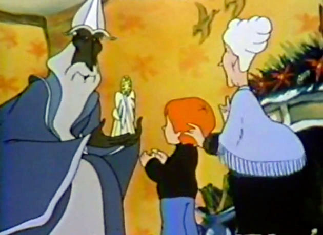 Peter and his grandmother share the angel with Amalthor.