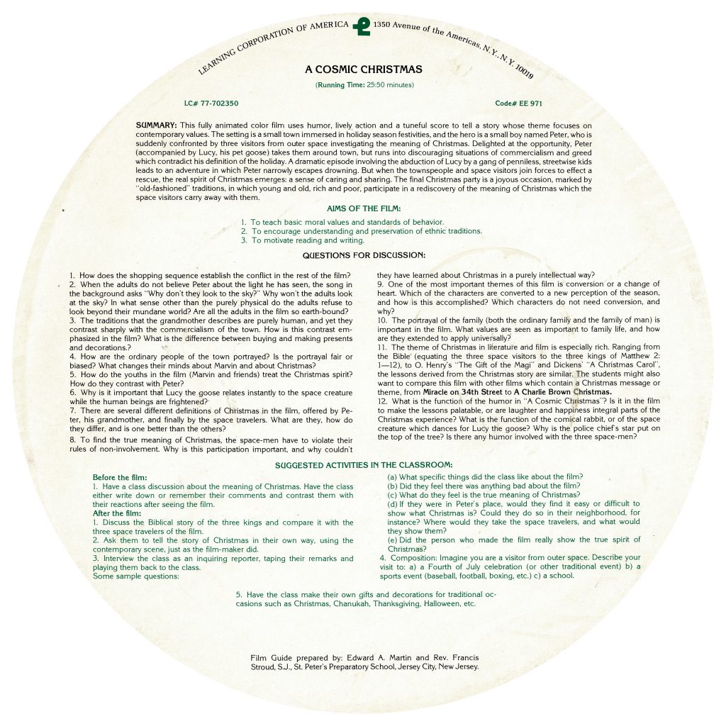 Film guide provided with the film from the Learning Corporation of America.