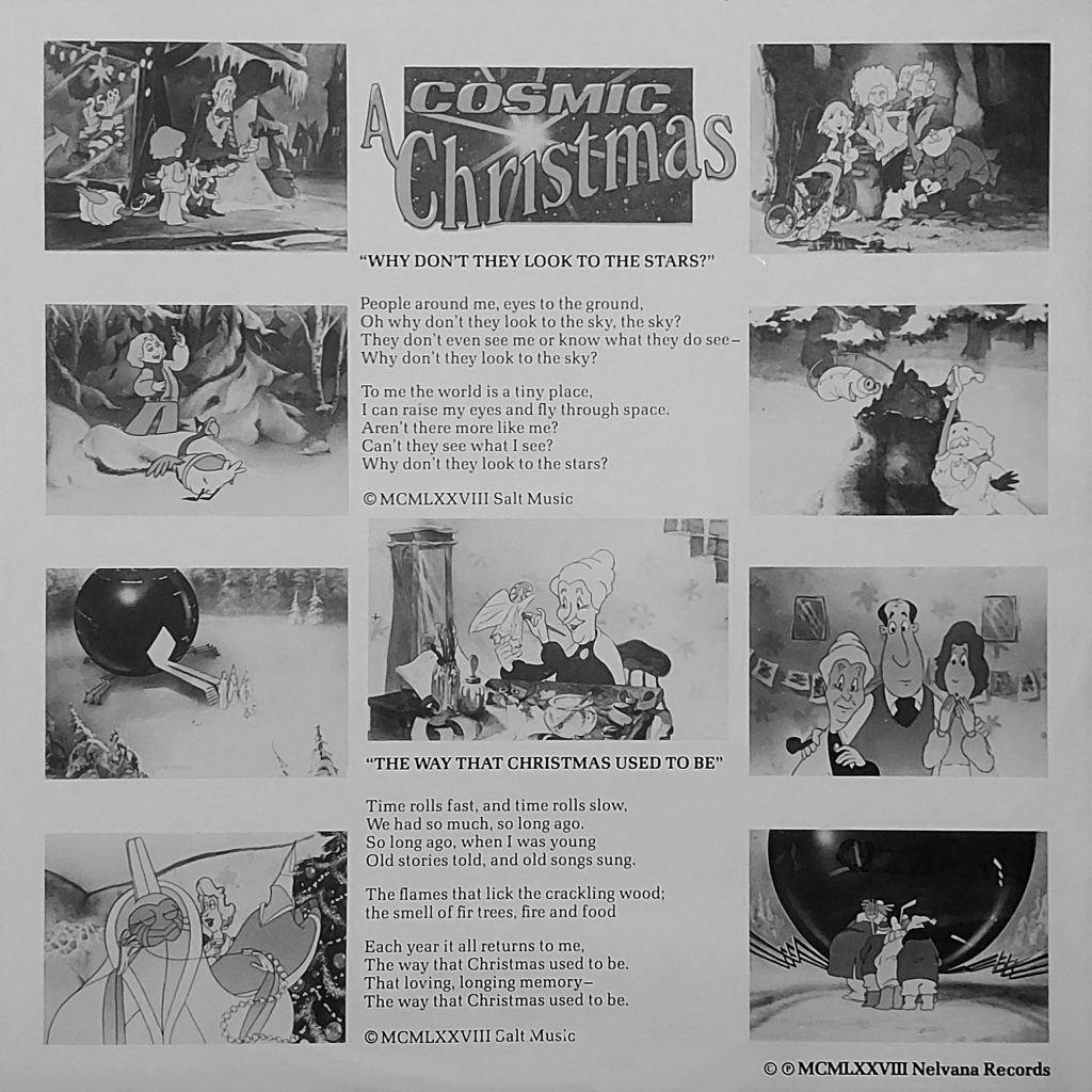 Illustrated Song Sheet from A Cosmic Christmas Album