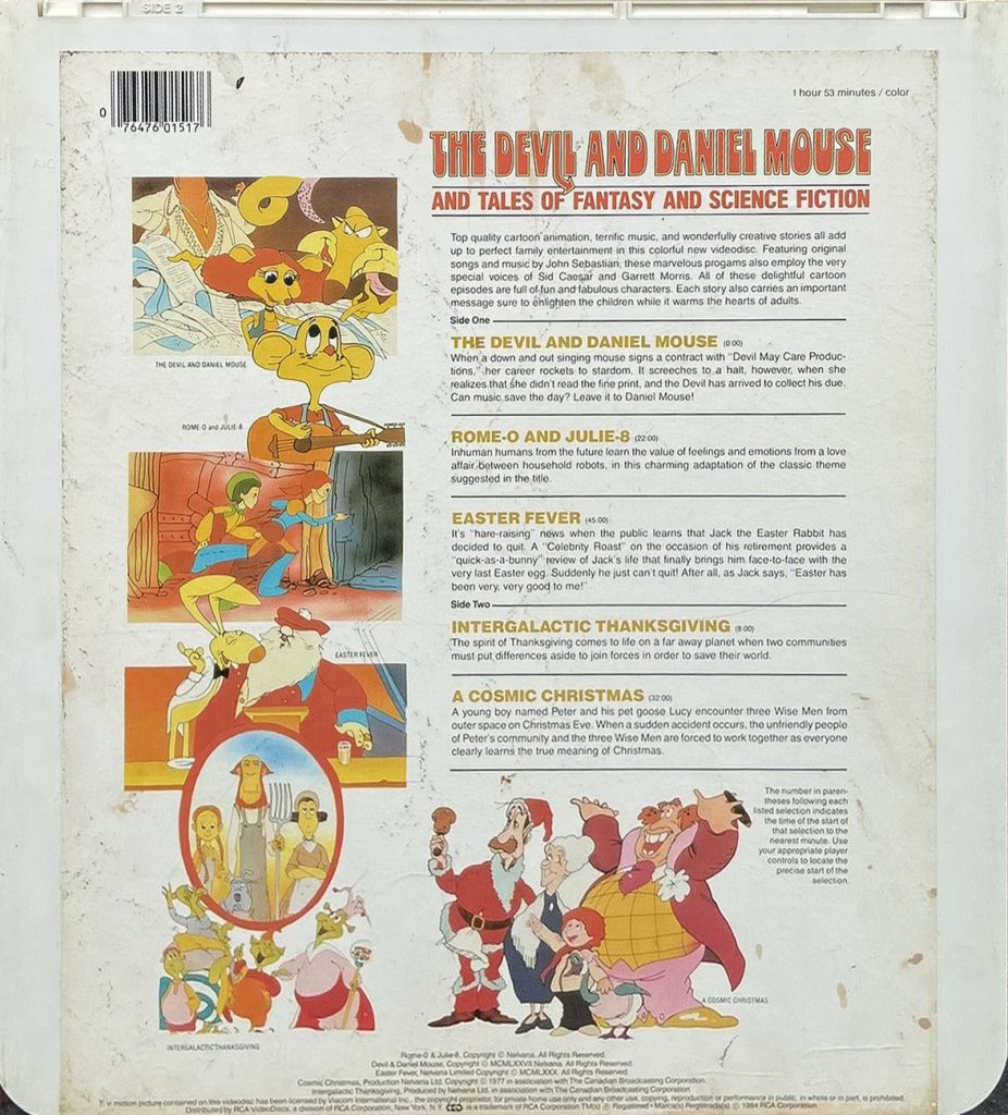 RCA Videodiscs: The Devil and Daniel Mouse (Back)